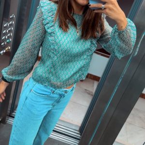 Blusa estampada verde