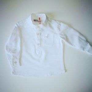 Camisa Bebé Niño Oxford Cuello Mao Blanco DPT For Kids