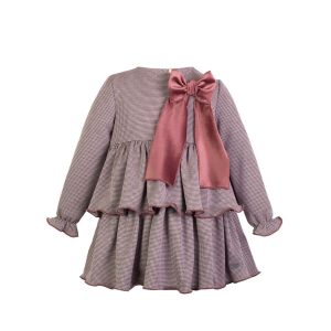 Vestido Balmoral estampado pico de Gallo en tonos terracota BY Eve Children