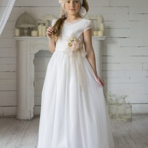 Vestido de Comunión Cuello «V» Talia