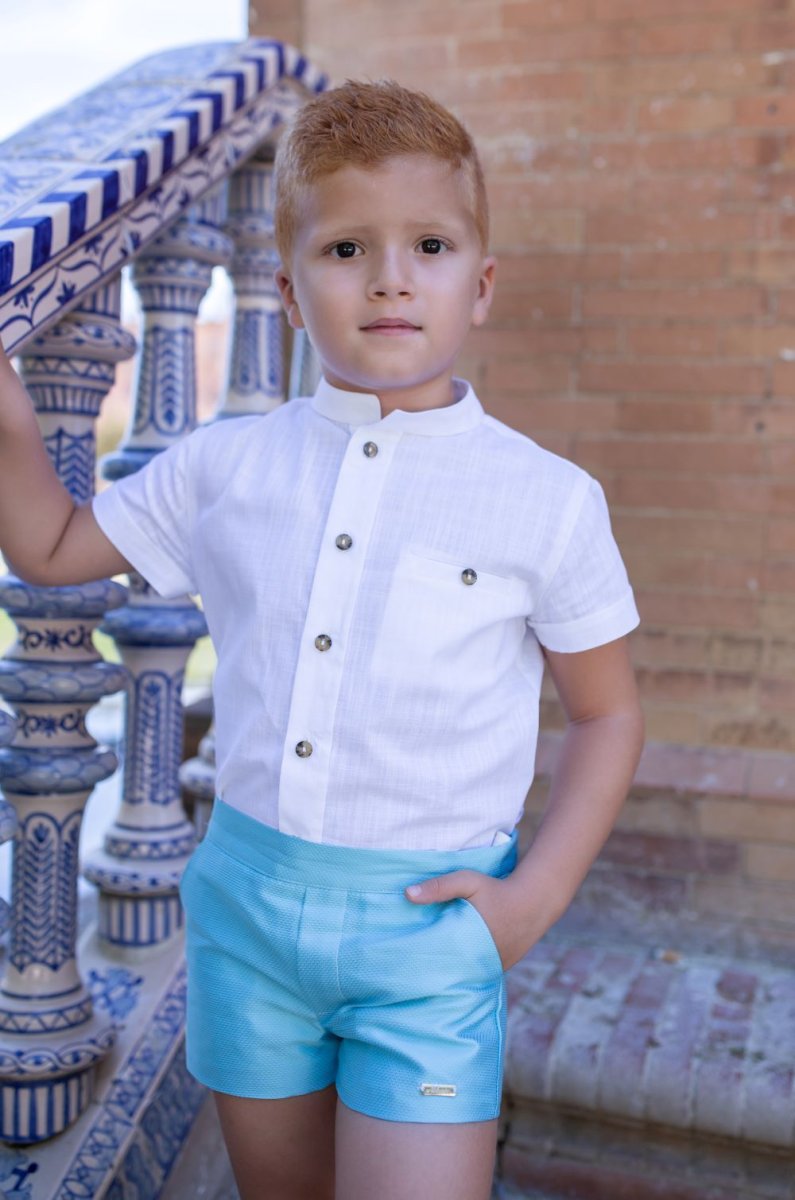 Camisa Niño Blanco Lino by Nekenia - Imagen 4