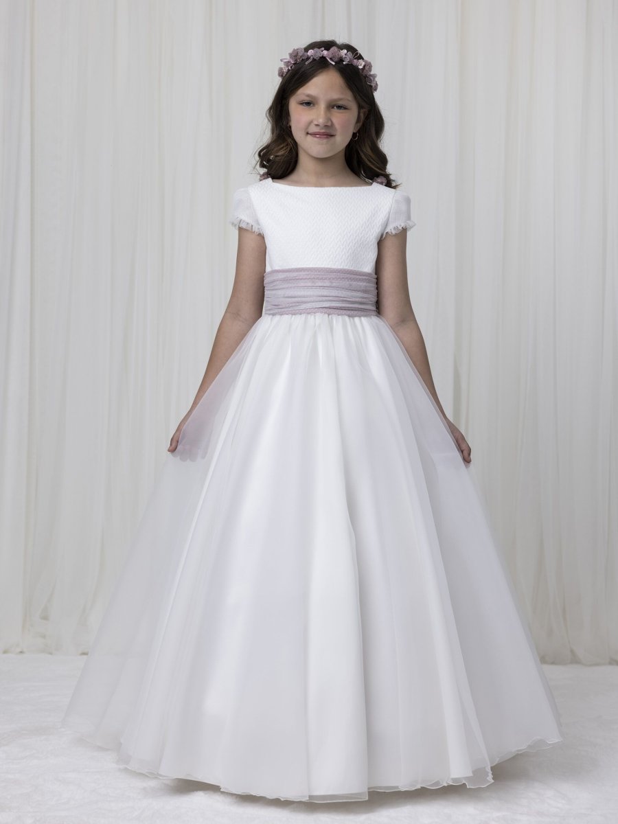 Vestido Comunión Fajín Violeta Andrea - Imagen 2