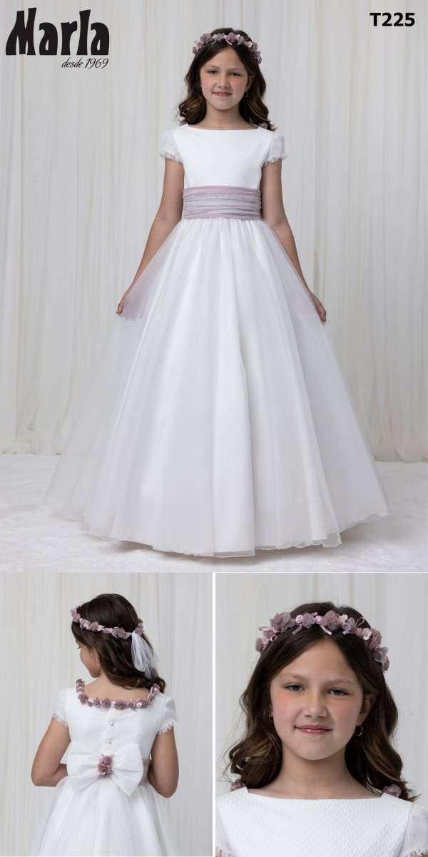 Vestido Comunión Fajín Violeta Andrea - Imagen 3