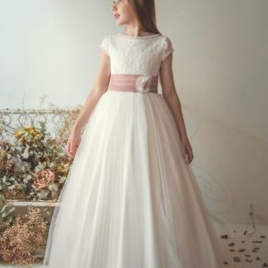 Vestido de Comunión cuerpo bordado Sofía