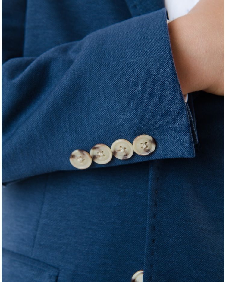 Americana Azul Marino Niño con Coderas Azules - Imagen 6