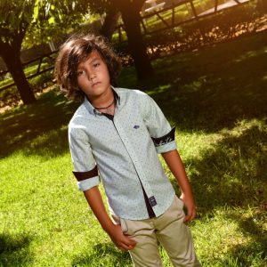 Camisa Jaquard Azul puños y cuello Marino by Jabato