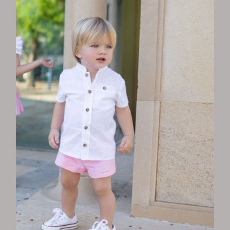 Camisa Niño Blanco Lino by Nekenia